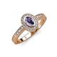 3 - Annabel Desire Oval Cut Iolite and Diamond Halo Engagement Ring 