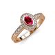 3 - Annabel Desire Oval Cut Ruby and Diamond Halo Engagement Ring 