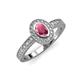 3 - Annabel Desire Oval Cut Rhodolite Garnet and Diamond Halo Engagement Ring 