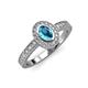 3 - Annabel Desire Oval Cut London Blue Topaz and Diamond Halo Engagement Ring 