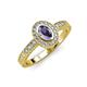 3 - Annabel Desire Oval Cut Iolite and Diamond Halo Engagement Ring 
