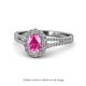 1 - Raisa Desire Oval Shape Pink Sapphire and Round Diamond Halo Engagement Ring 