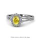 1 - Raisa Desire Oval Shape Yellow Sapphire and Round Diamond Halo Engagement Ring 