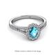 2 - Raisa Desire Oval Shape London Blue Topaz and Round Diamond Halo Engagement Ring 