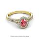 2 - Raisa Desire Oval Shape Pink Tourmaline and Round Diamond Halo Engagement Ring 