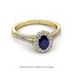 2 - Raisa Desire Oval Shape Blue Sapphire and Round Diamond Halo Engagement Ring 