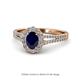 Raisa Desire Oval Shape Blue Sapphire and Round Diamond Halo Engagement Ring 