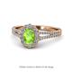 Raisa Desire Oval Shape Peridot and Round Diamond Halo Engagement Ring 