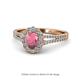 Raisa Desire Oval Shape Rhodolite Garnet and Round Diamond Halo Engagement Ring 