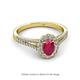 2 - Raisa Desire Oval Shape Ruby and Round Diamond Halo Engagement Ring 
