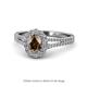 Raisa Desire Oval Shape Smoky Quartz and Round Diamond Halo Engagement Ring 