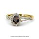 Raisa Desire Oval Shape Red Garnet and Round Diamond Halo Engagement Ring 