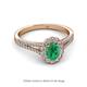 2 - Raisa Desire Oval Shape Emerald and Round Diamond Halo Engagement Ring 