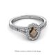 2 - Raisa Desire Oval Shape Smoky Quartz and Round Diamond Halo Engagement Ring 