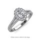 3 - Raisa Desire GIA Certified Oval Shape Diamond and Round Diamond Halo Engagement Ring 
