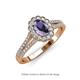 3 - Raisa Desire Oval Shape Iolite and Round Diamond Halo Engagement Ring 