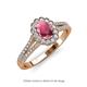 3 - Raisa Desire Oval Shape Rhodolite Garnet and Round Diamond Halo Engagement Ring 