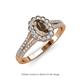 3 - Raisa Desire Oval Shape Smoky Quartz and Round Diamond Halo Engagement Ring 