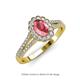 3 - Raisa Desire Oval Shape Pink Tourmaline and Round Diamond Halo Engagement Ring 