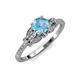 4 - Katelle Desire Blue Topaz and Diamond Engagement Ring 