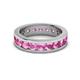 3 - Celina 3.40 mm Round Pink Sapphire Eternity Band 