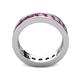 5 - Celina 3.40 mm Round Pink Sapphire Eternity Band 