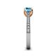 6 - Aziel Desire Blue Topaz and Diamond Solitaire Plus Engagement Ring 