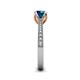 6 - Aziel Desire Blue and White Diamond Solitaire Plus Engagement Ring 