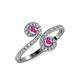 4 - Raene Pink Sapphire with Side Diamonds Bypass Ring 