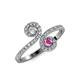 4 - Raene Diamond and Pink Sapphire with Side Diamonds Bypass Ring 