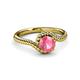 3 - Aerin Desire 6.50 mm Round Pink Tourmaline Bypass Solitaire Engagement Ring 