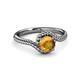 3 - Aerin Desire 6.50 mm Round Citrine Bypass Solitaire Engagement Ring 