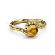 3 - Aerin Desire 6.50 mm Round Citrine Bypass Solitaire Engagement Ring 