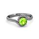 3 - Aerin Desire 6.50 mm Round Peridot Bypass Solitaire Engagement Ring 