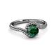 3 - Aerin Desire 6.00 mm Round Emerald Bypass Solitaire Engagement Ring 