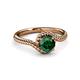 3 - Aerin Desire 6.00 mm Round Emerald Bypass Solitaire Engagement Ring 