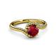 3 - Aerin Desire 6.00 mm Round Ruby Bypass Solitaire Engagement Ring 