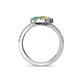 5 - Kevia Yellow Sapphire and Emerald with Side Diamonds Bypass Ring 