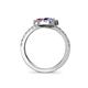 5 - Kevia Iolite and Pink Sapphire with Side Diamonds Bypass Ring 