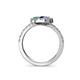 5 - Kevia Iolite and Emerald with Side Diamonds Bypass Ring 
