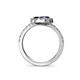 5 - Kevia Blue Sapphire and Black Diamond with Side Diamonds Bypass Ring 