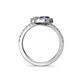 5 - Kevia Blue Sapphire and Diamond with Side Diamonds Bypass Ring 