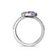 5 - Kevia Amethyst and Diamond with Side Diamonds Bypass Ring 