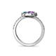 5 - Kevia Amethyst and London Blue Topaz with Side Diamonds Bypass Ring 