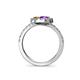 5 - Kevia Amethyst and Citrine with Side Diamonds Bypass Ring 