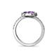 5 - Kevia Amethyst and Iolite with Side Diamonds Bypass Ring 