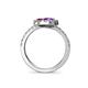 5 - Kevia Amethyst and Rhodolite Garnet with Side Diamonds Bypass Ring 