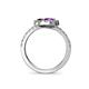 5 - Kevia Amethyst and Smoky Quartz with Side Diamonds Bypass Ring 