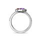 5 - Kevia Amethyst and Ruby with Side Diamonds Bypass Ring 