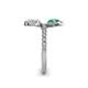 6 - Kevia White Sapphire and Emerald with Side Diamonds Bypass Ring 